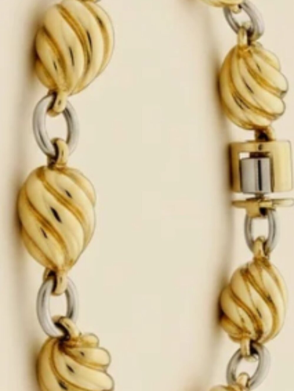 CARTIER 18K Yellow Gold Solid Spiral Beadlink Brac